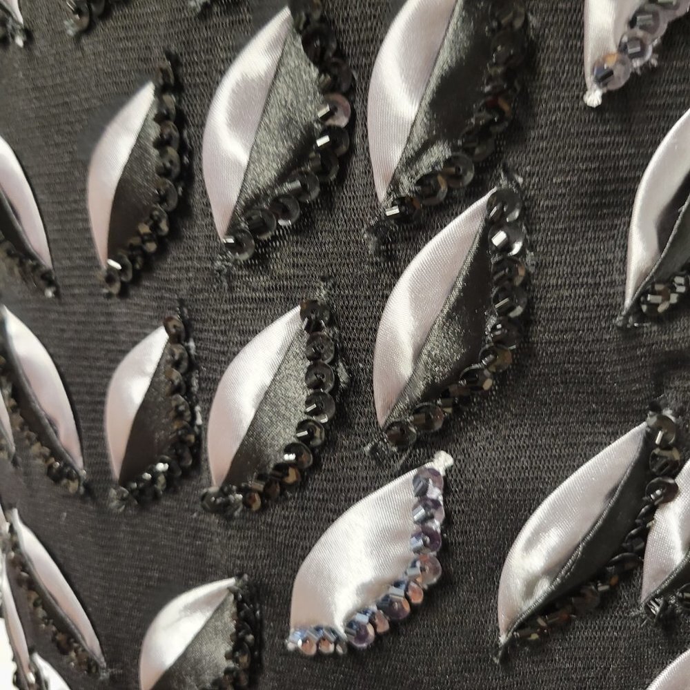 Sexy Dress Sequin Sheer Mini Glitter Silver Black Tunic Dress - Small or Petite - Picture 8 of 10